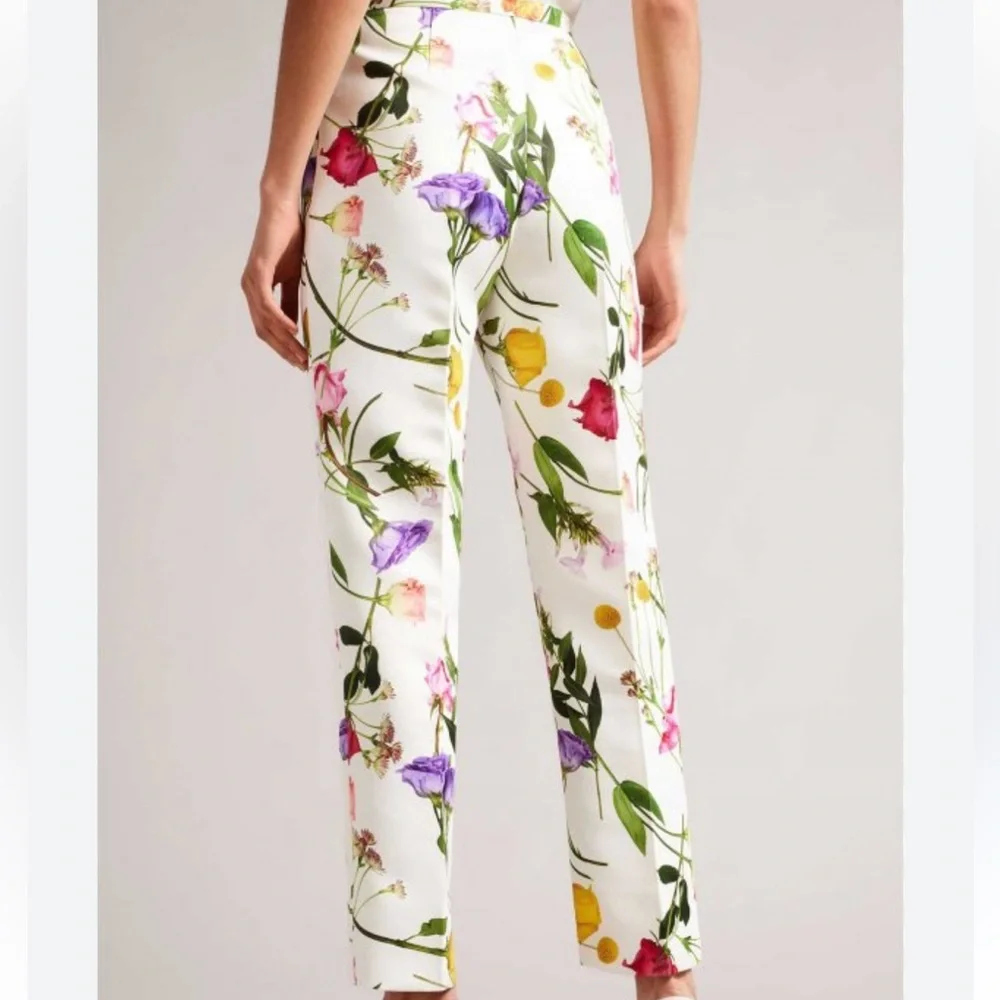 Ted Baker White Floral Straight-Leg Pants - Picture 3 of 11